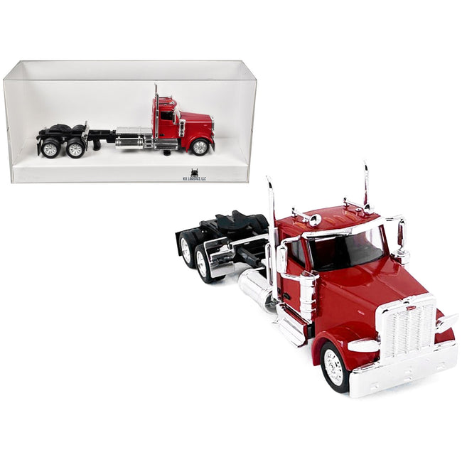 Peterbilt 589 2-Axel Day Cab Red 1/87 (HO) Plastic Model Car by HO Logistics