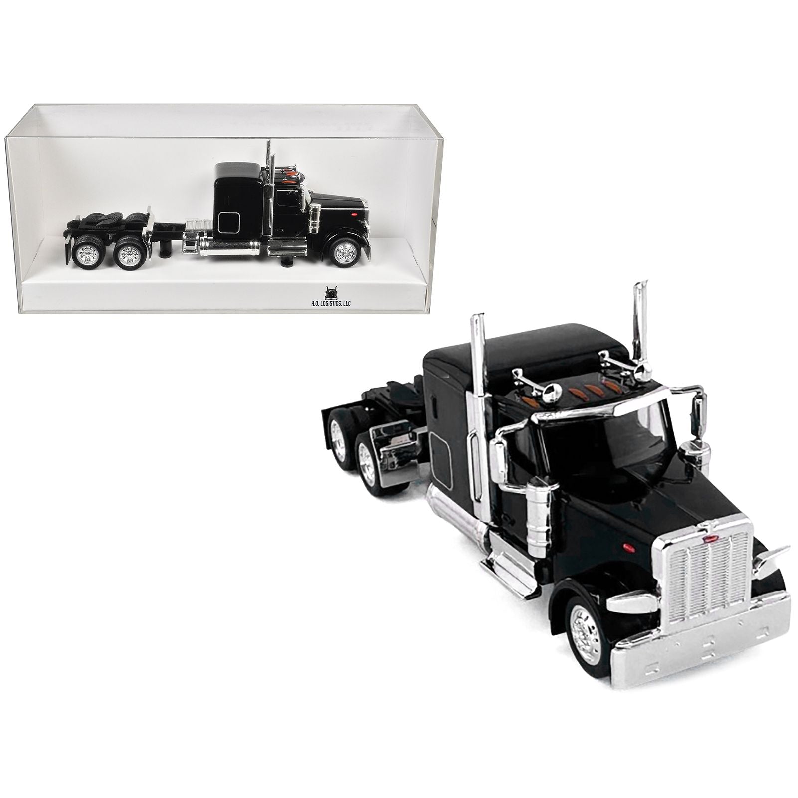 Peterbilt 589 Truck with 72 Inch Sleeper Black 1/87 (HO) Plastic Model Car by HO Logistics