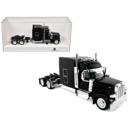Peterbilt 589 with Stand Up Sleeper Cab Black 1/87 (HO) Plastic Model Car by HO Logistics