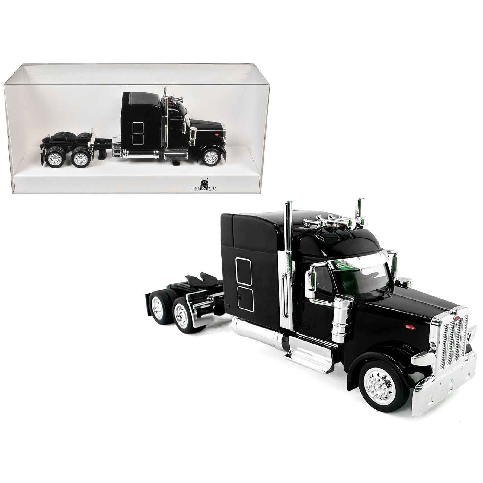 Kenworth W990 3-Axel Day Cab Blue Metallic 1/87 (HO) Plastic Model Car by HO Logistics