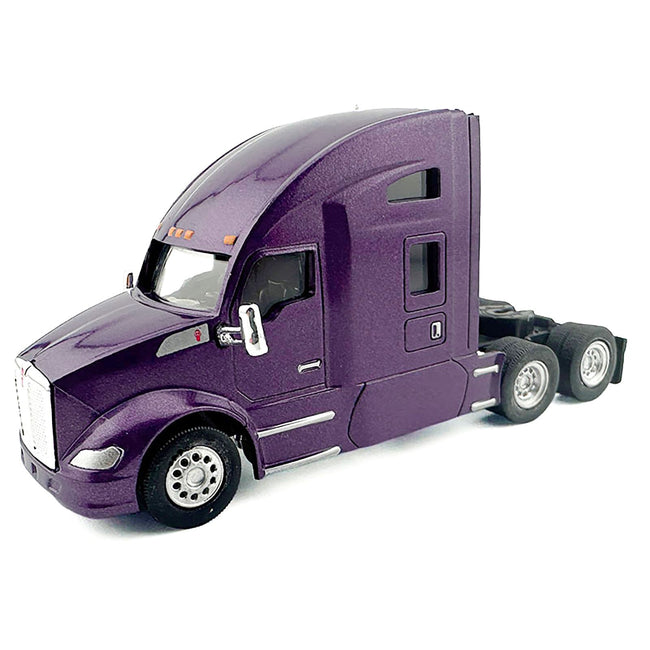 Kenworth T680 Sleeper Cab Purple Metallic 1/87 (HO) Plastic Model Car by HO Logistics