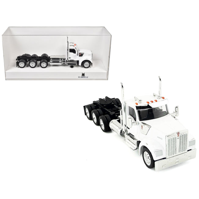 Kenworth W990 3-Axel Day Cab White 1/87 (HO) Plastic Model Car by HO Logistics