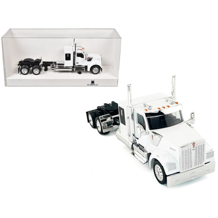 Kenworth W990 with Flat Top Sleeper Cab White 1/87 (HO) Plastic Model Car by HO Logistics