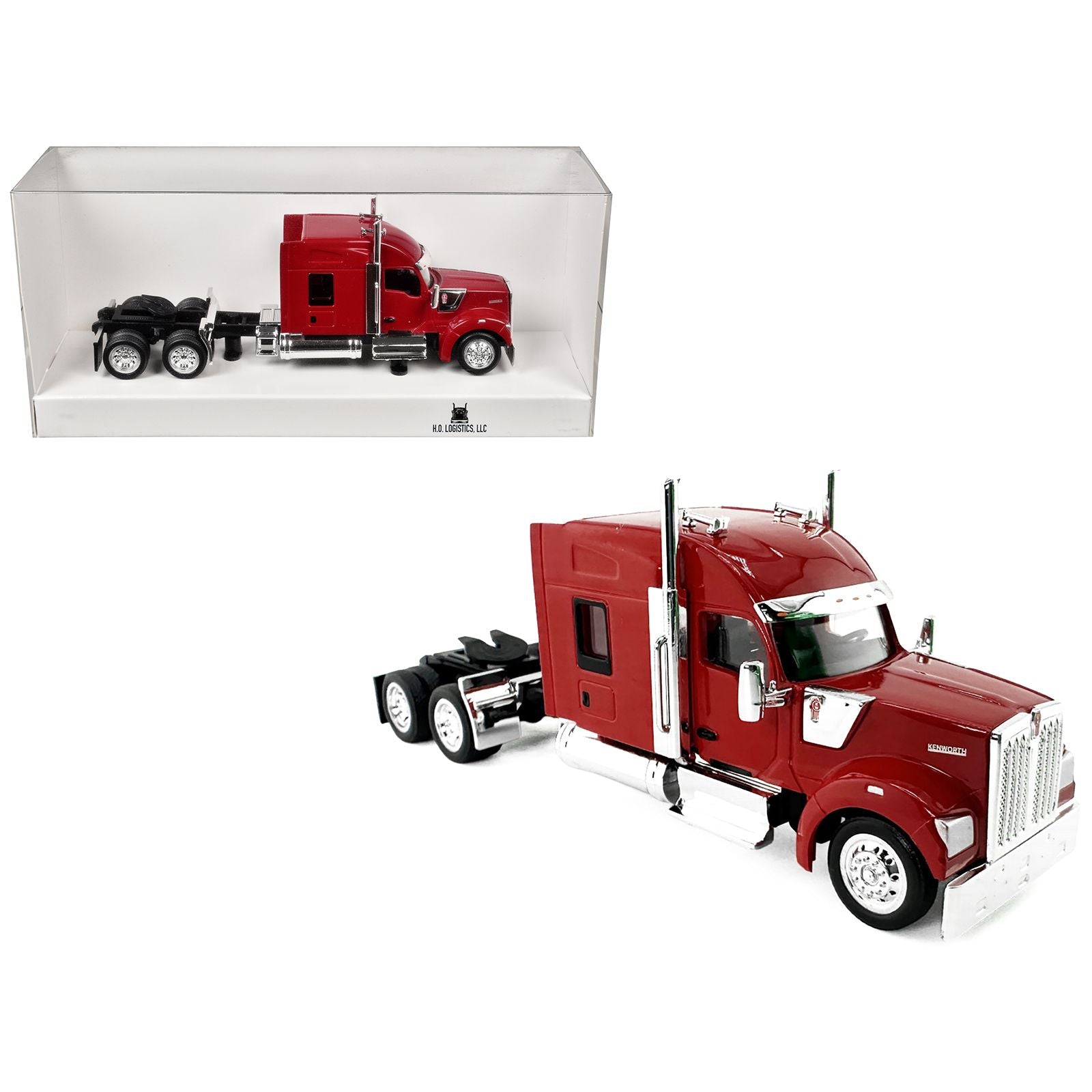 Kenworth W990 with Stand Up Sleeper Cab Red 1/87 (HO) Plastic Model Car by HO Logistics