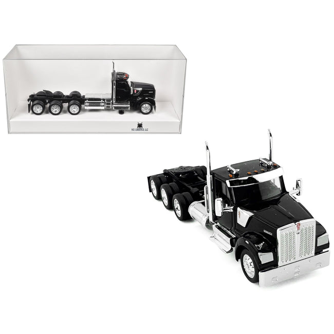 Kenworth W990 3-Axel Day Cab Black 1/87 (HO) Plastic Model Car by HO Logistics