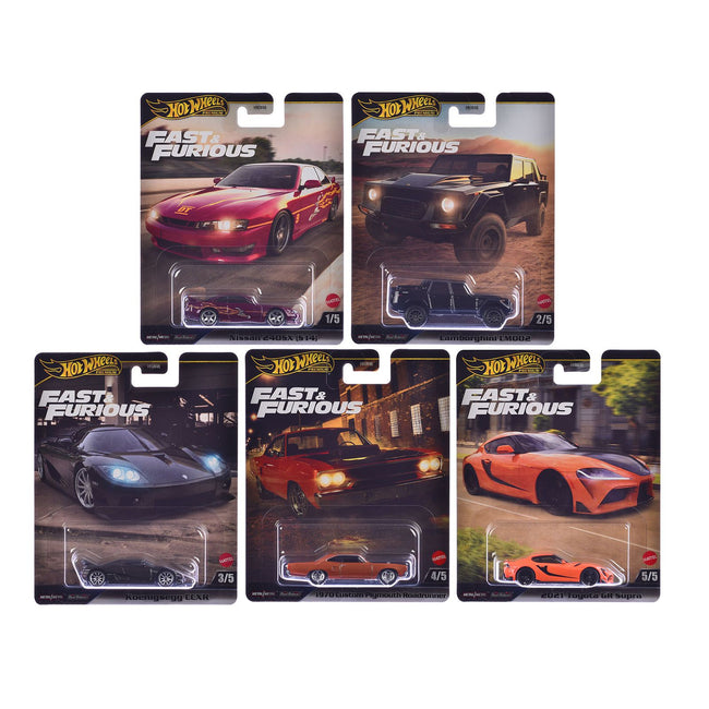"Fast & Furious" 2025 5 piece Set L Model Cars by Hot Wheels