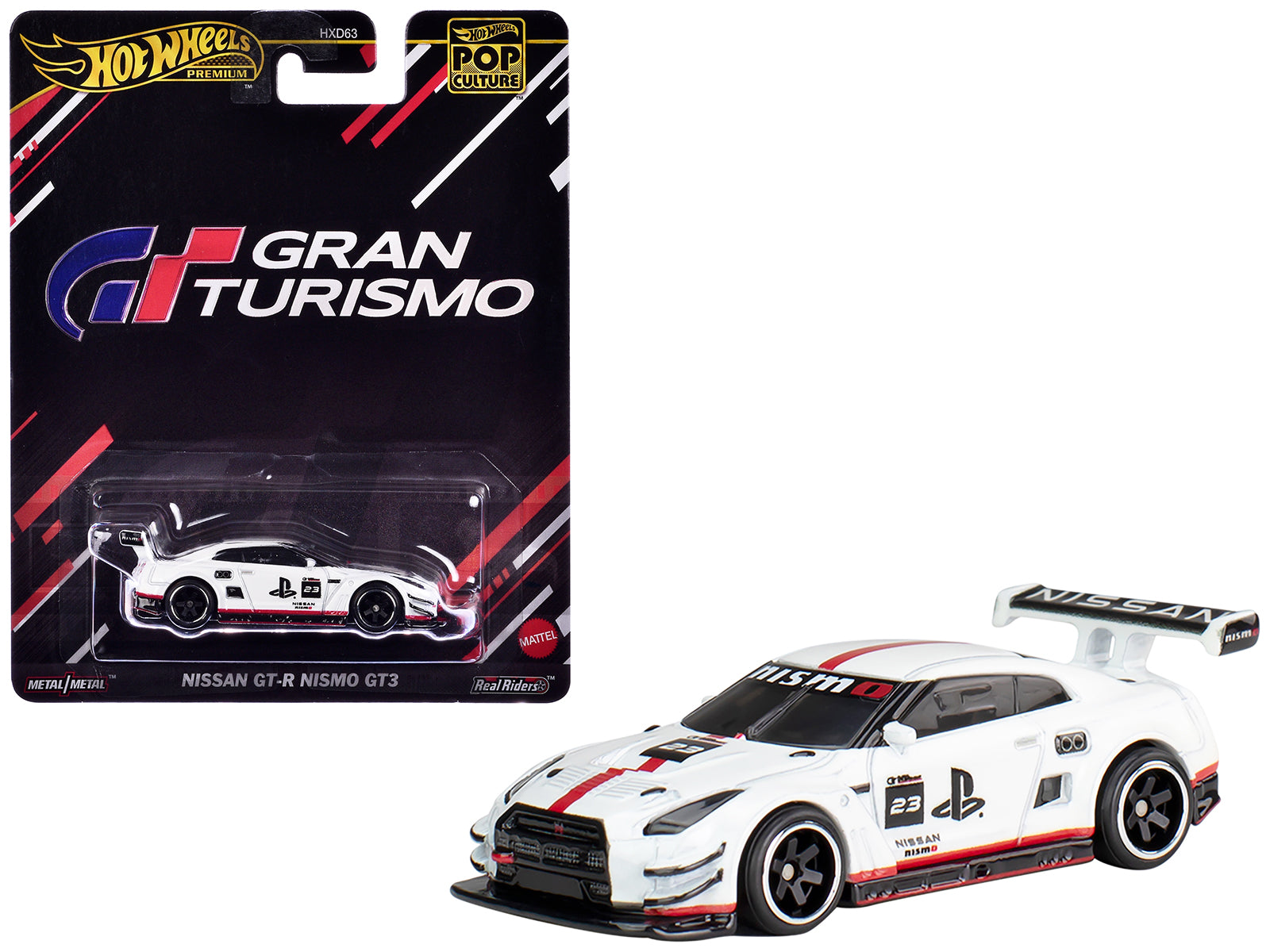 Nissan GT-R Nismo GT3 #23 White "Gran Turismo" "Pop Culture" Series Diecast Model Car by Hot Wheels