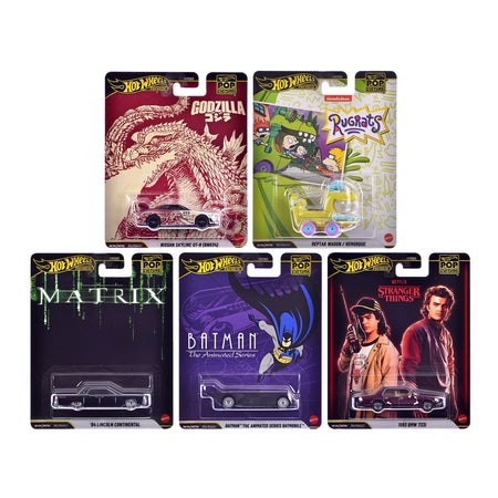 "Pop Culture 2025" 5 piece Set N "Premium Series" Diecast Model Cars by Hot Wheels