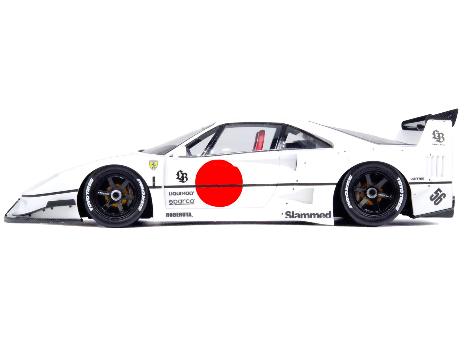 LBWK (Liberty Walk) F40 White with Graphics "Tokyo Auto Salon 2023" 1/18 Model Car by Inno Models