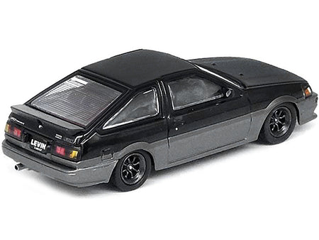 Toyota Corolla AE86 Levin RHD (Right Hand Drive) Black and Gray Metallic 1/64 Diecast Model Car by Inno Models