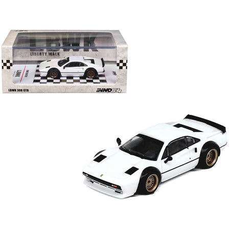 LBWK (Liberty Walk) 308 GTB White 1/64 Diecast Model Car by Inno Models