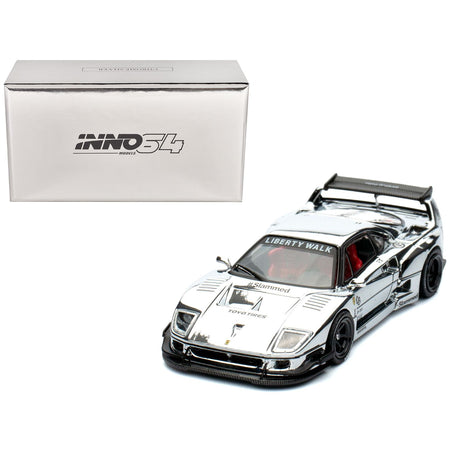 LBWK (Liberty Walk) F40 Chrome Silver 1/64 Diecast Model Car by Inno Models