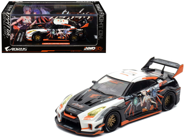 Nissan GT-R (R35) Top Secret RHD (Right Hand Drive) Silver Metallic with Carbon Hood and Top "Tokyo Auto Salon Hong Kong 2025 Event Edition" 1/64 Diecast Model Car by Inno Models