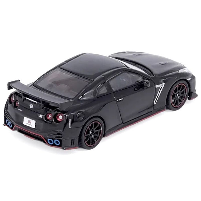Nissan GT-R (R35) Nismo RHD (Right Hand Drive) Nismo Black with Carbon Hood and Top 1/64 Diecast Model Car by Inno Models
