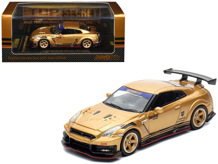 Nissan GT-R (R35) RHD (Right Hand Drive) Yellow with Carbon Hood and Black Top "The Model Car Show Singapore 2025 Event Edition" 1/64 Diecast Model Car by Inno Models