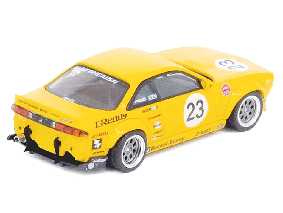 Nissan Silvia (S14) Boss RHD (Right Hand Drive) #23 Yellow "Rocket Bunny - SEMA (Specialty Equipment Market Association) Show 2015" 1/64 Diecast Model Car by Inno Models