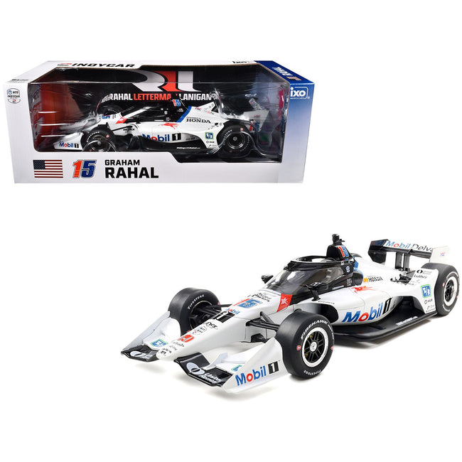 Dallara IndyCar #15 Graham Rahal "Mobil 1" Rahal Letterman Lanigan Racing (Road Course Configuration) "NTT IndyCar Series" (2025) 1/18 Diecast Model Car by IXO Models