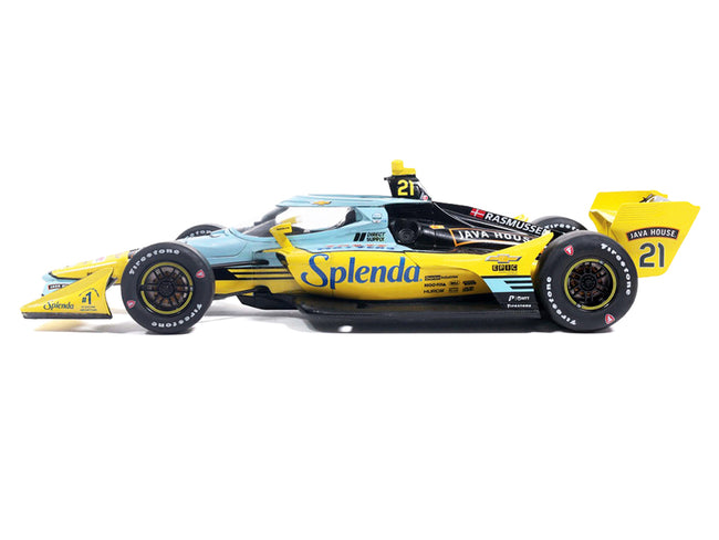 Dallara IndyCar #21 Christian Rasmussen "Splenda" Ed Carpenter Racing (Road Course Configuration) "NTT IndyCar Series" (2026) 1/18 Diecast Model Car by IXO Models