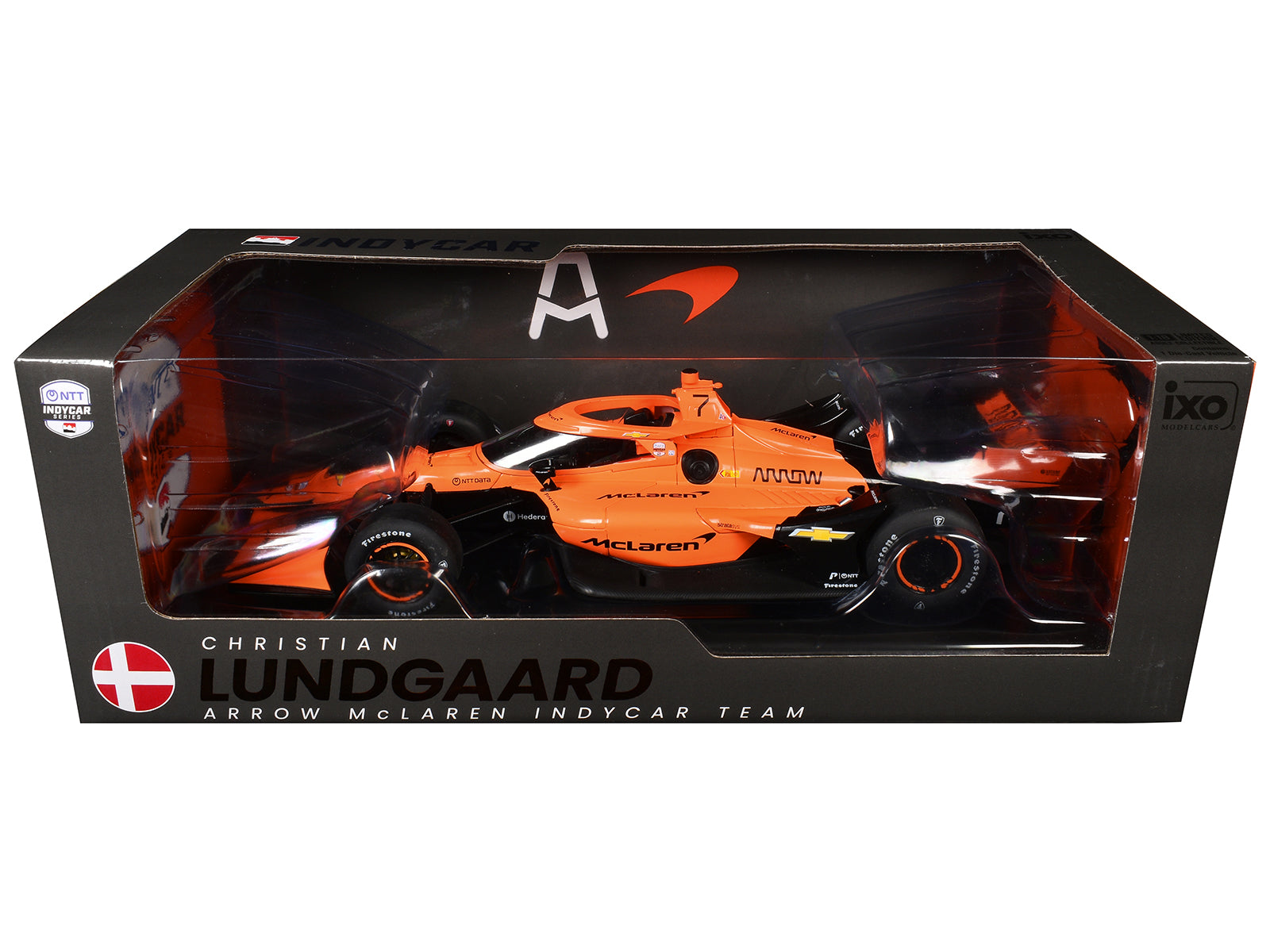 Dallara IndyCar #7 Christian Lundgaard "McLaren" Arrow McLaren (Road Course Configuration) "NTT IndyCar Series" (2026) 1/18 Diecast Model Car by IXO Models