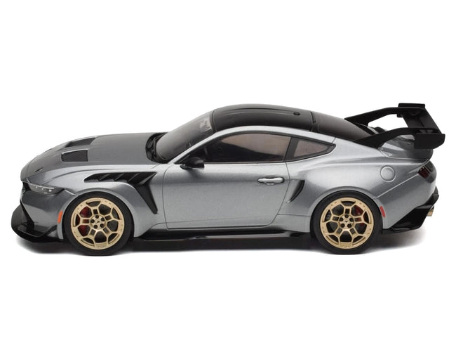 2025 Ford Mustang GTD Gray Metallic with Black Top "Limited Edition" Series 1/18 Diecast Model Car by IXO Models