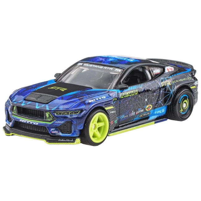 2024 Ford Mustang RTR Spec 5-FD Dark Blue with Graphics "Circuit Legends" Series Diecast Model Car by Hot Wheels