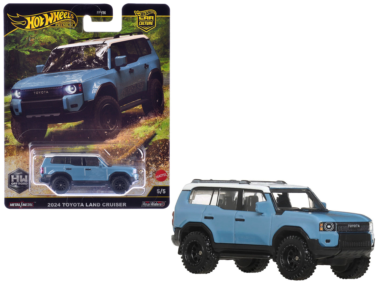 2024 Toyota Land Cruiser Blue with White Top "HW Off Road" Series Diecast Model Car by Hot Wheels