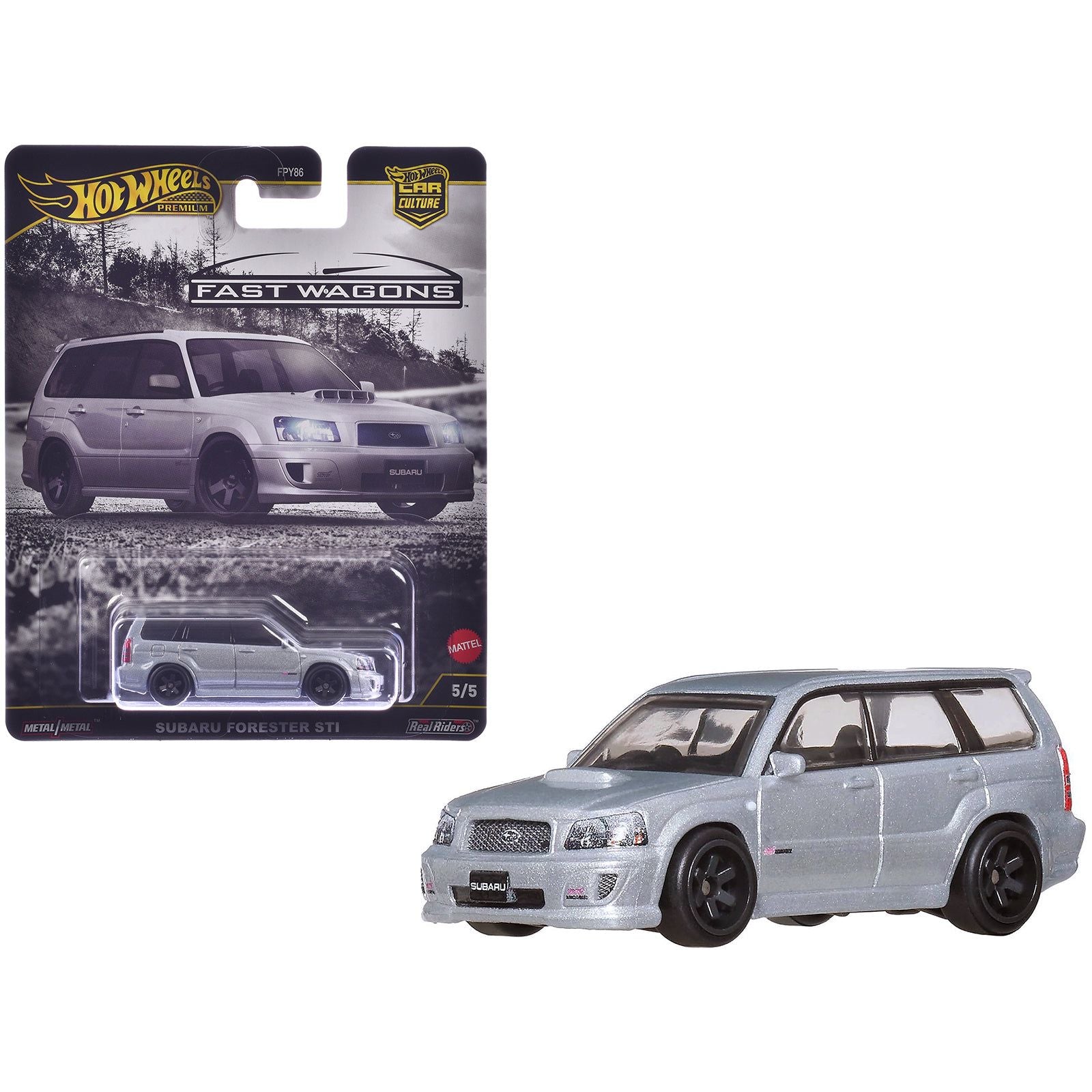 Subaru Forester STI Silver Metallic "Fast Wagons" Series Diecast Model Car by Hot Wheels