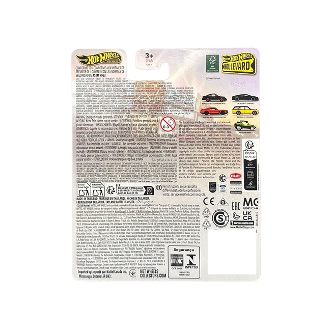 1969 Ford Mustang Boss 302 Orange with Black Stripes and Hood "Boulevard" Series Diecast Model Car by Hot Wheels