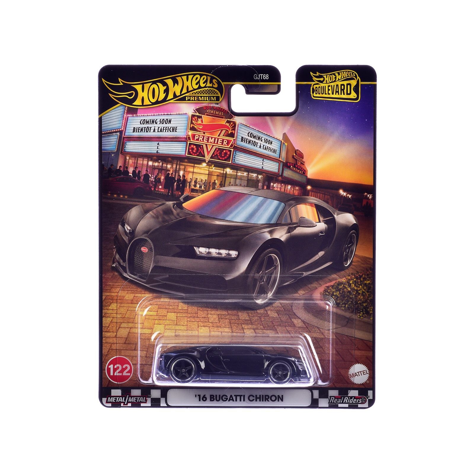 2016 Bugatti Chiron Black "Boulevard" Series Diecast Model Car by Hot Wheels