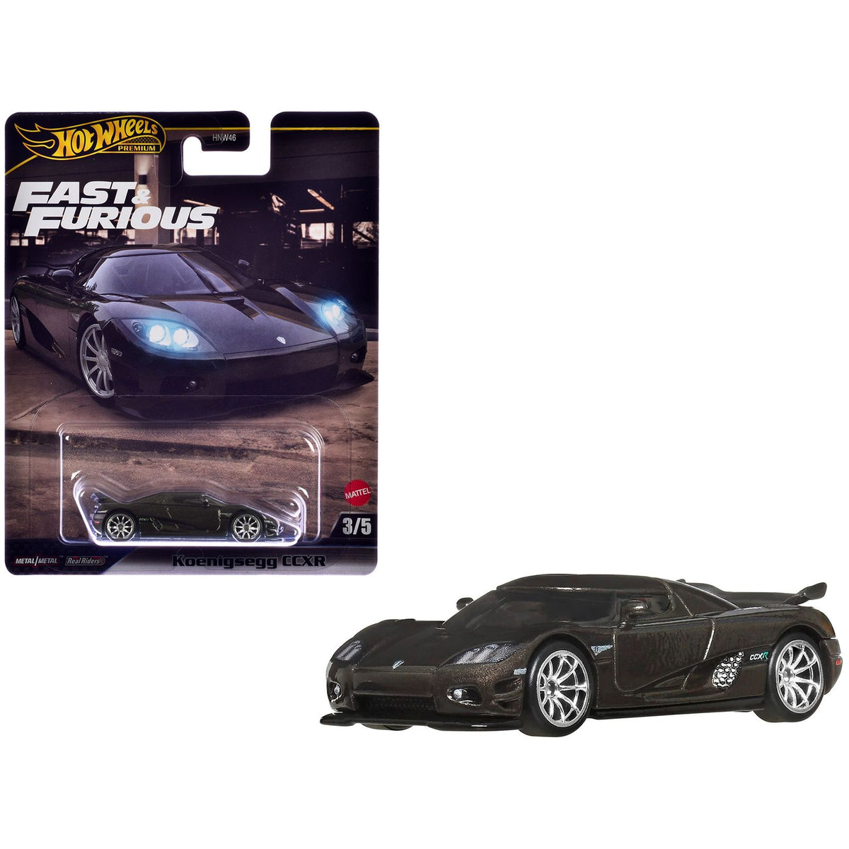 Koenigsegg CCXR Dark Gray Metallic "Fast Five" (2011) Movie "Fast & Furious" Series Diecast Model Car by Hot Wheels