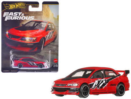 Mitsubishi Lancer Evolution IX Red with Graphics "The Fast and the Furious: Tokyo Drift" (2006) Movie "Fast & Furious" Series Diecast Model Car by Hot Wheels