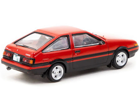 Toyota Sprinter Trueno (AE86) RHD (Right Hand Drive) Red and Black with Red Interior "J Collection" Series 1/64 Diecast Model by Tarmac Works