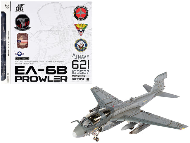 Grumman EA-6B Prowler Attack Aircraft "VAQ-141 Shadowhawks Desert Storm" (1991) United States Navy 1/72 Diecast Model by JC Wings