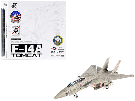 Grumman F-14A Tomcat Fighter Aircraft "VF-41 Black Aces USS Nimitz Gulf of Sidra" (1981) United States Navy 1/72 Diecast Model by JC Wings