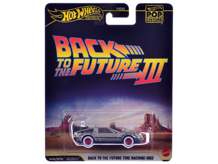DMC DeLorean Time Machine Brushed Metal "Back to the Future Part III" (1990) Movie "Pop Culture" Series Diecast Model Car by Hot Wheels