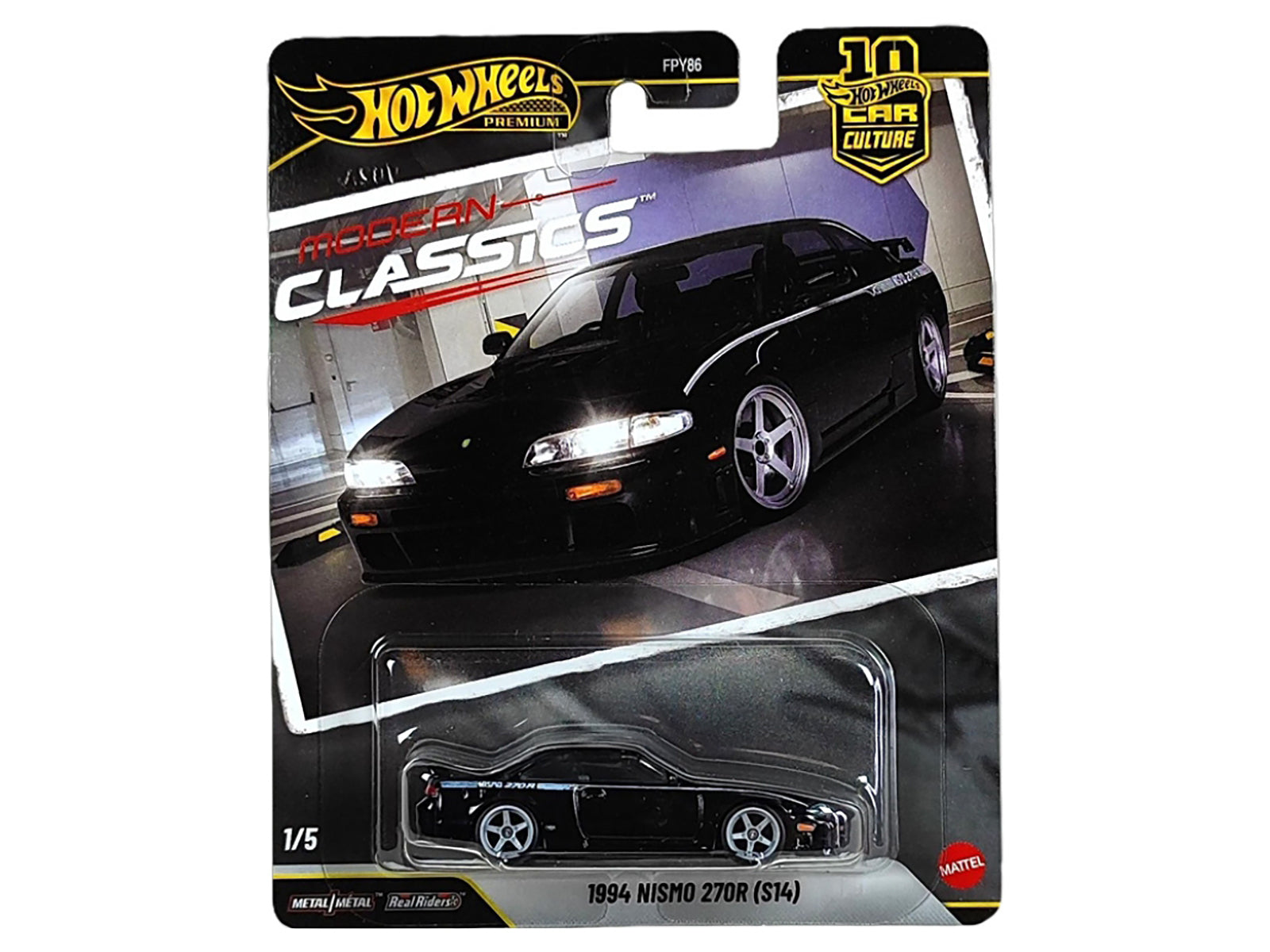 1994 Nissan Nismo 270R (S14) RHD (Right Hand Drive) Black with White Stripes "Modern Classics" Series Diecast Model Car by Hot Wheels