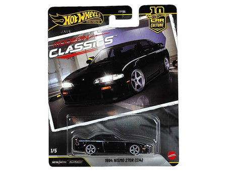 1994 Nissan Nismo 270R (S14) RHD (Right Hand Drive) Black with White Stripes "Modern Classics" Series Diecast Model Car by Hot Wheels