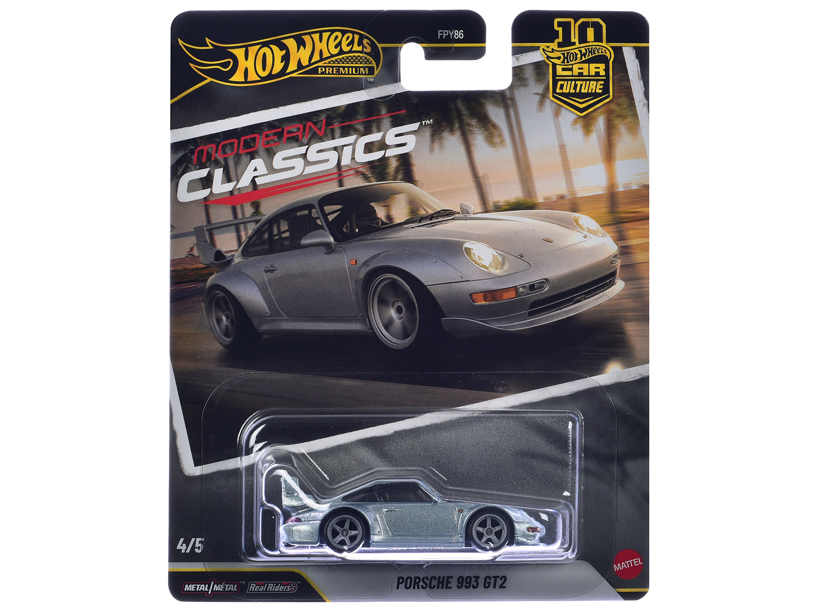 Porsche 993 GT2 Gray Metallic "Modern Classics" Series Diecast Model Car by Hot Wheels