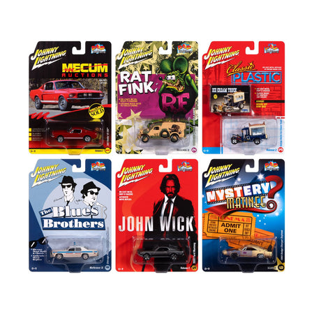 Pop Culture 2024 Set of 6 Cars Release 2 1/64 Diecast Model Cars by Johnny Lightning