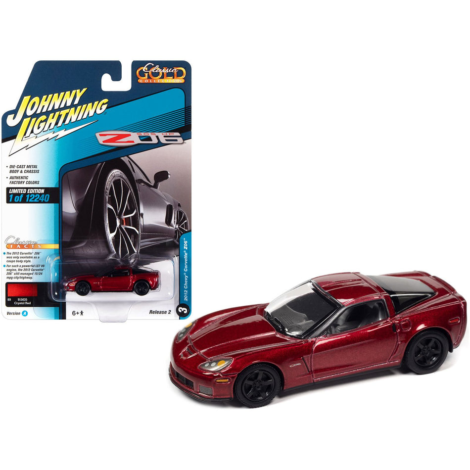 2012 Chevrolet Corvette Z06 Crystal Red Metallic "Classic Gold Collection" Series Limited Edition to 12240 pieces Worldwide 1/64 Diecast Model Car by Johnny Lightning