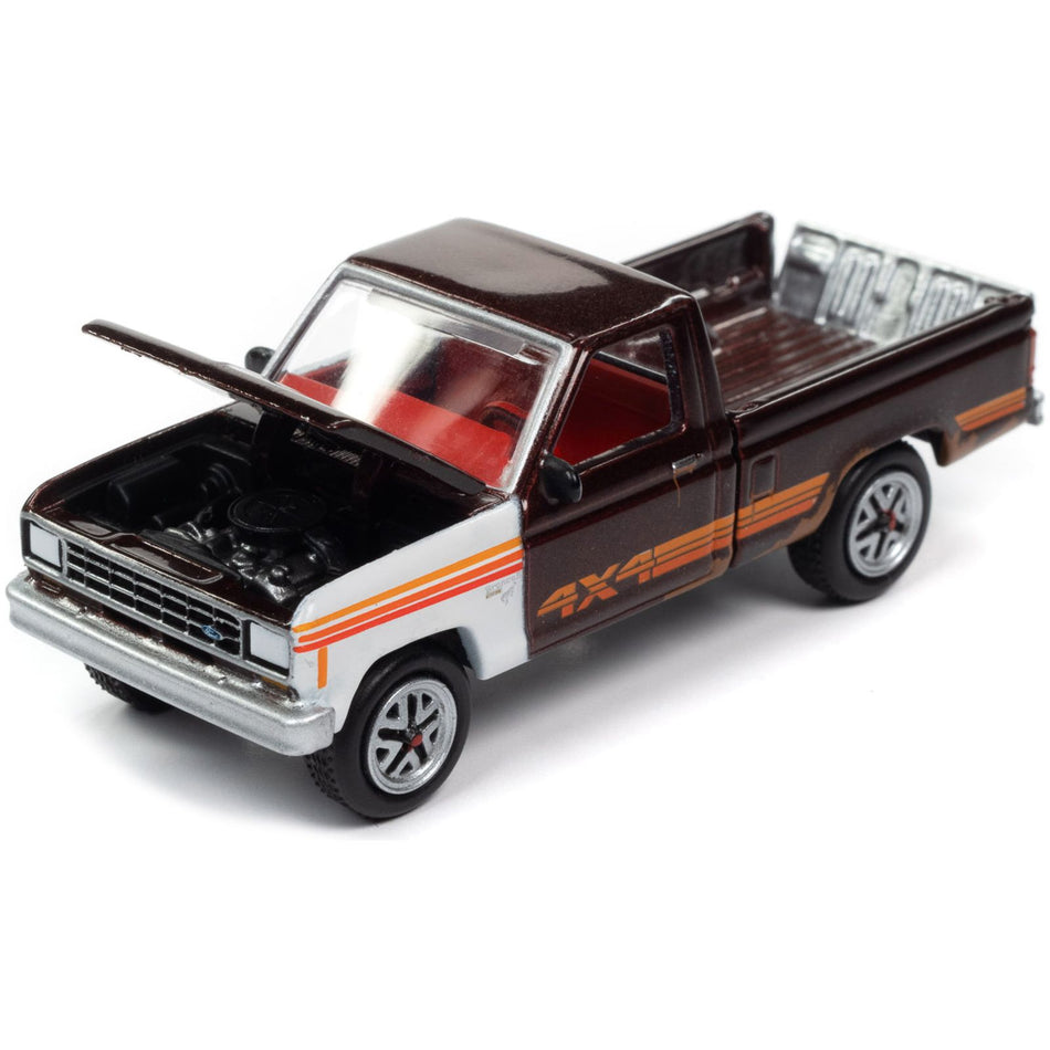 1984 Ford Ranger 4x4 Pickup Truck Medium Canyon Red Metallic with Mismatched Panels "Project in Progress" Limited Edition to 4932 pieces Worldwide "Street Freaks" Series 1/64 Diecast Model Car by Johnny Lightning