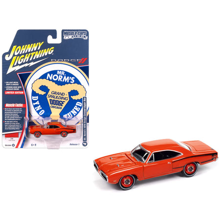 1970 Dodge Coronet Super Bee "Mr. Norm's" Hemi Orange with Black Stripes "Muscle Cars USA" Series 1/64 Diecast Model Car by Johnny Lightning