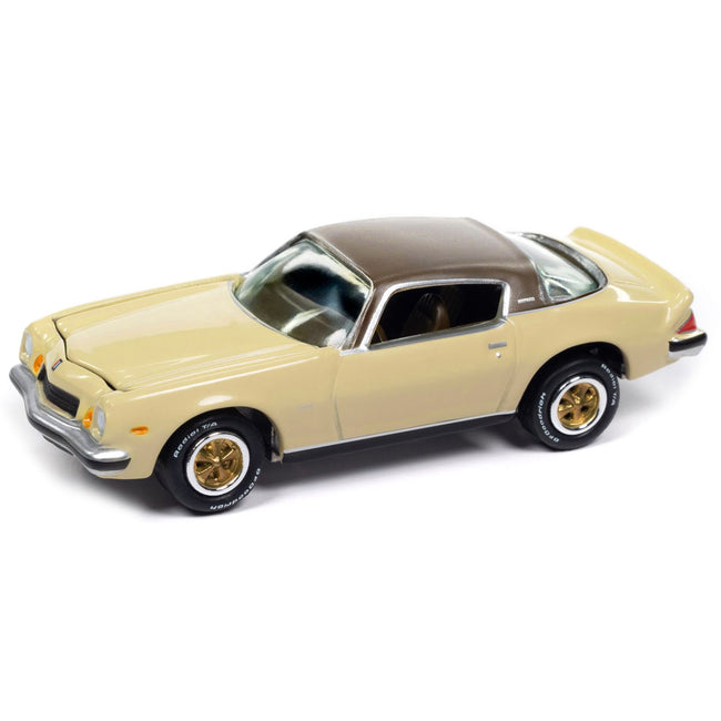 1975 Chevrolet Camaro LT Cream Beige with Brown Top "Classic Gold Collection" 1/64 Diecast Model Car by Johnny Lightning