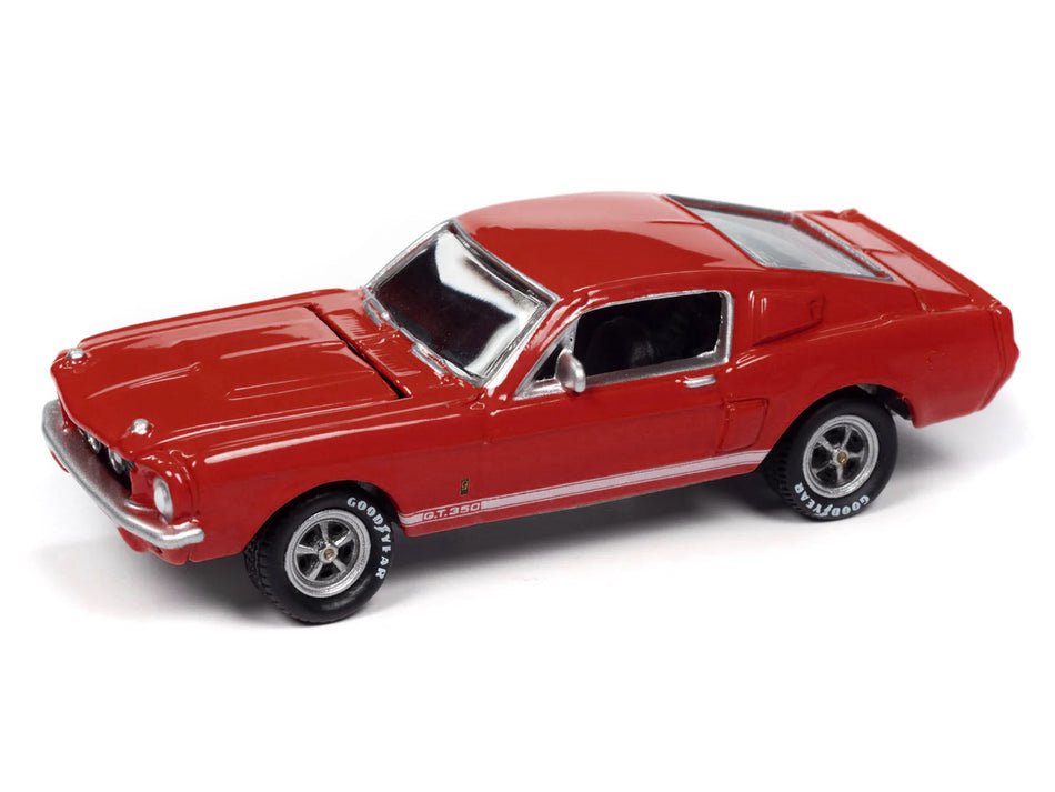 1967 Shelby GT-350 Red with White Side Stripes "Mecum Auctions" "Pop Culture" 2024 Release 2 1/64 Diecast Model Car by Johnny Lightning