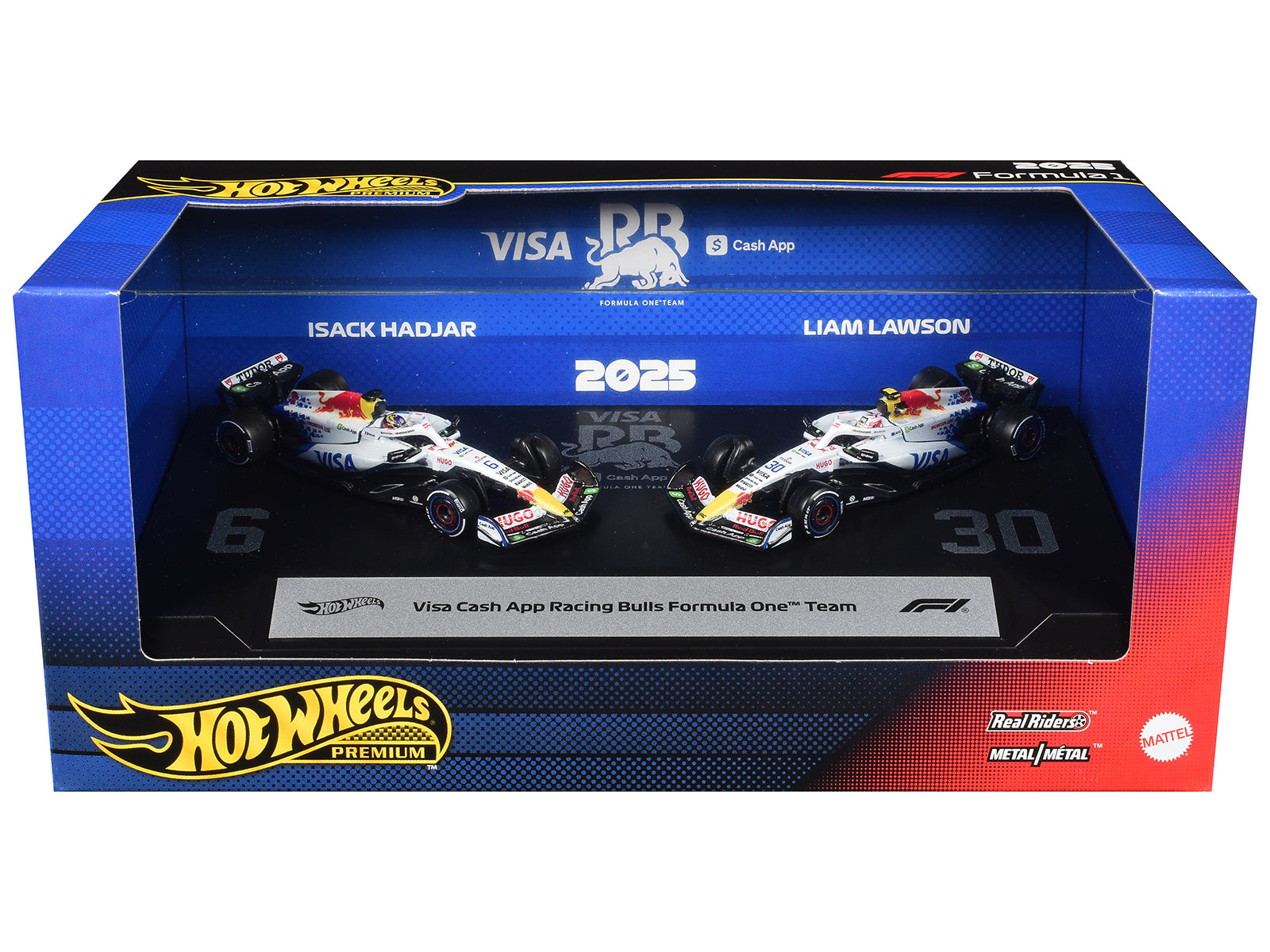 "Visa Cash App Racing Bulls Formula One Team" Formula One F1 World Championship (2025) 2 Piece Set Diecast Model Cars by Hot Wheels