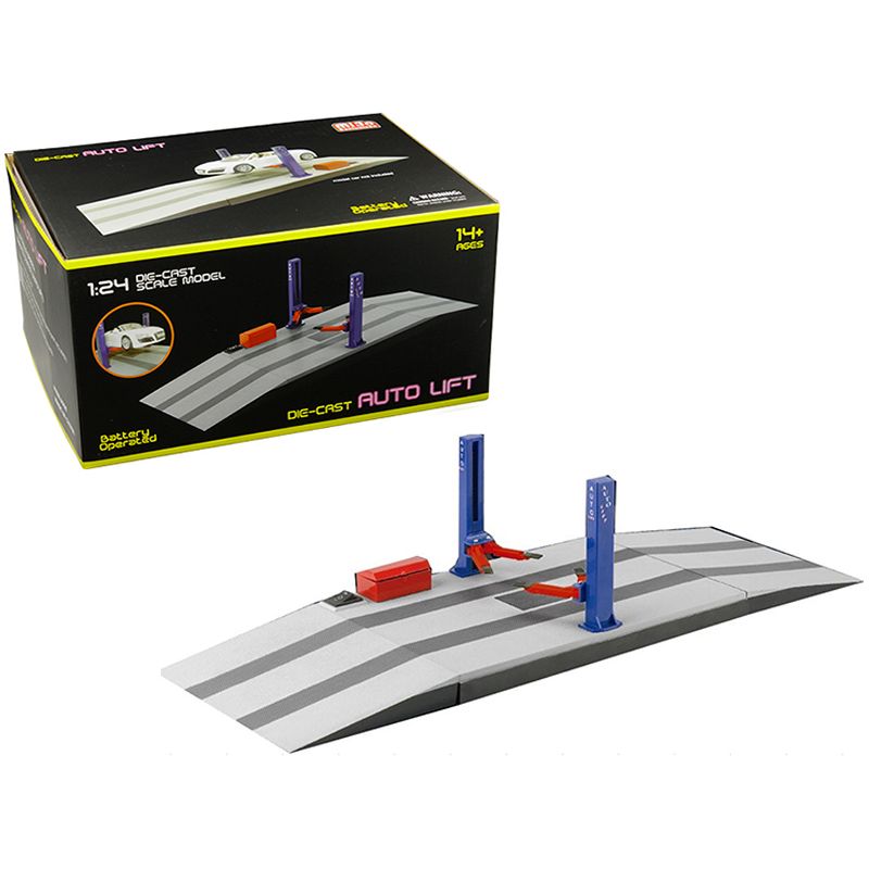 Battery Operated Two Post Auto Lift for 1/24 Scale Diecast Model Cars