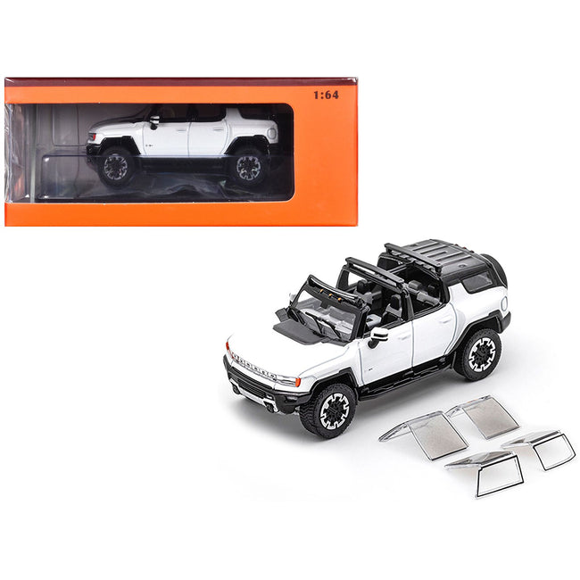2023 GMC Hummer EV SUV White with Black Top 1/64 Diecast Model Car by GCD