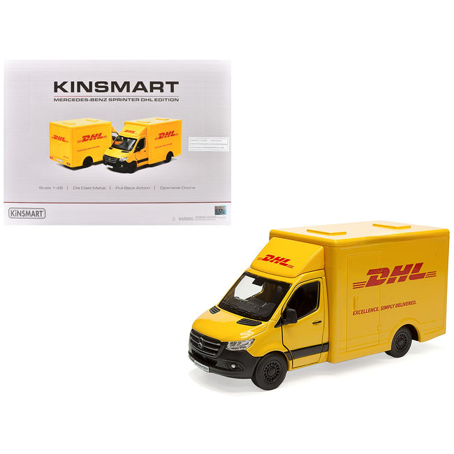 Mercedes-Benz Sprinter Van "DHL" Yellow 1/48 Diecast Model Car by Kinsmart