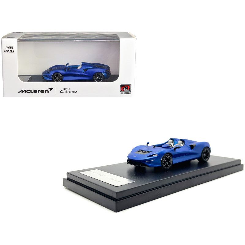 McLaren Elva Convertible Matt Blue Metallic 1/64 Diecast Model Car by LCD Models