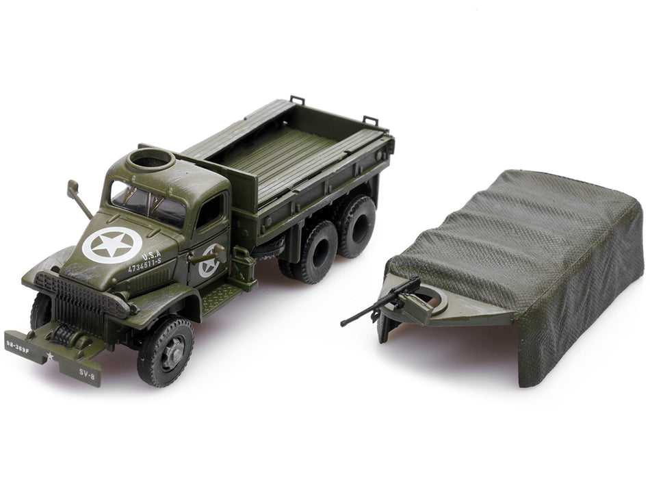 GMC CCKW 353 Truck With Mounted Gun Olive Drab "4734511-S" US Army World War II 1/72 Diecast Model by Legion